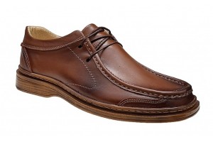 Pantofi casual barbati din piele naturala pe calapod lat - Maro GKR11M